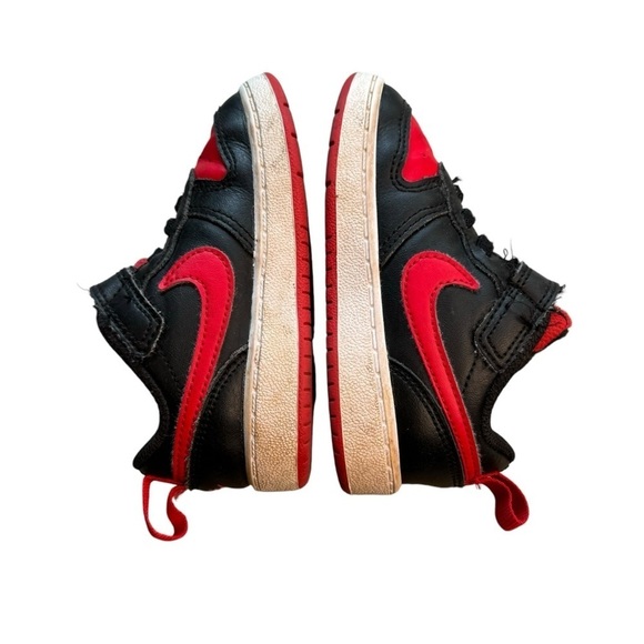 Nike Court Borough Low 2 Black/University Red-White Kids Youth BQ5451 007 Sz 7C - Picture 8 of 9
